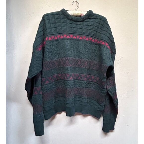 VTG Ansett Jumper Pure Australian Wool Pullover Crew Sweater Men 20 105cm Green